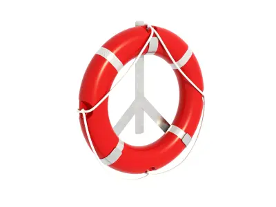 Life Buoy Ring and Rack 3D model