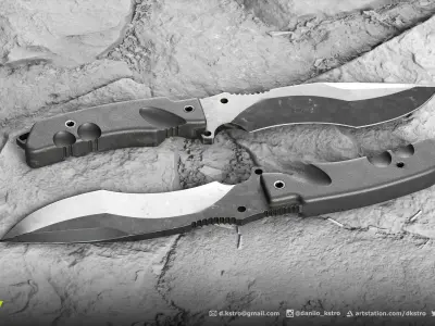 Survival Knife - Lowpoly - 4k Textures Low-poly 3D model