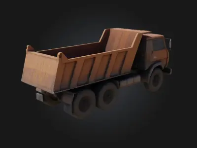 Red Dump Truck  Heavy Duty Hauler for Industrial Scenes 3D model