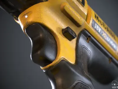 Handheld Cordless Drill Driver Low-poly 3D model