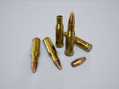 Cartridge Bullet PBR Game Ready Low-poly 3D model