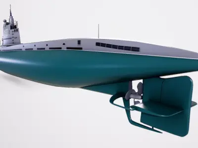 Submarines type M XII Low-poly 3D model
