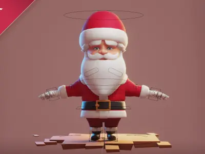  Santa Claus stylized cartoon 3D model 