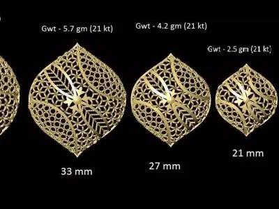 VR-PND2025 gold leaf 3D print model