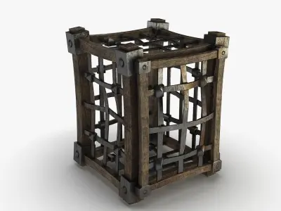 Cage medieval Low-poly 3D model