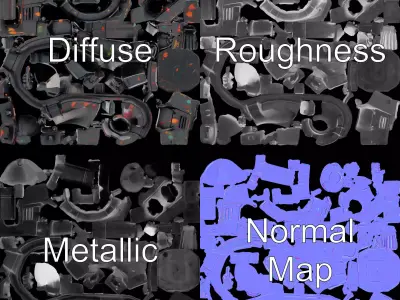 Colorful Turret Cannon Model Pack for Game Integration Low-poly 3D model
