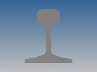 British Standard-EN13674 50E1 rail 3D model
