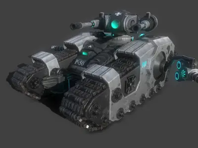 Sci-fi tank Free low-poly 3D model
