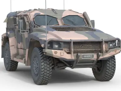 Hawkei PMV 4x4 Low-poly 3D model
