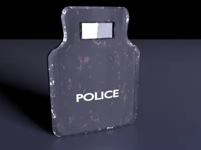 police shield Low-poly 3D model buy