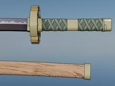 One Piece Katana Shodai Kitetsu Low-poly 3D model