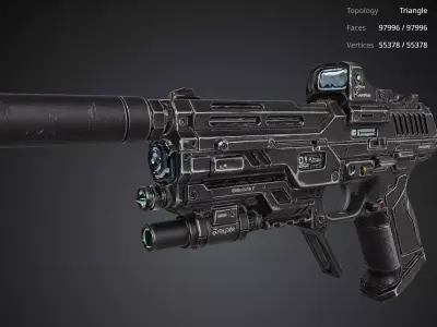 Pistol Weapon 3D model