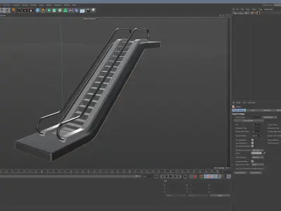 Escalator Low-poly 3D model buy