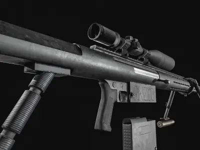 Anzio 20mm Sniper rifle Low-poly 3D model