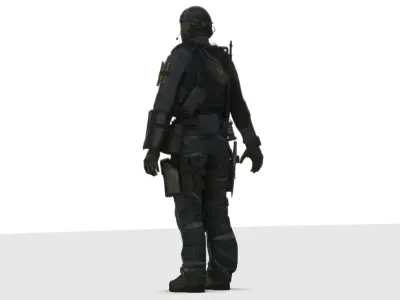 Tactical Spec Ops Soldier High-Quality Rigged  Low-poly 3D model