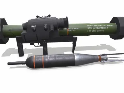 RGW 90 Matador Anti Tank Rocket Launcher Low-poly 3D model