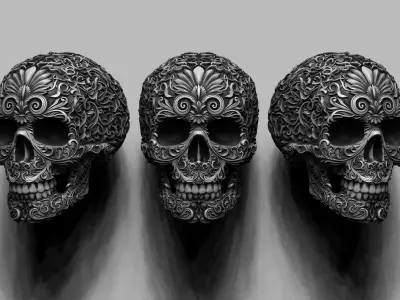 Skull ornamental  3D print model