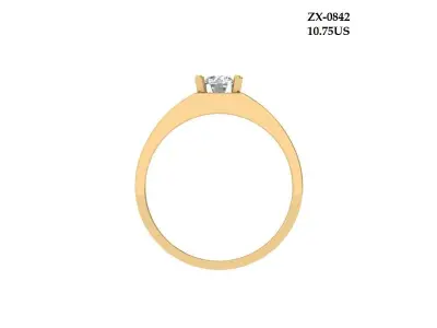 Solitaire Engagement Ring 3D print model 53