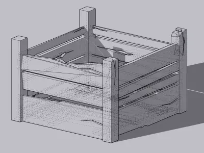 Wooden crate 3D model 3D model