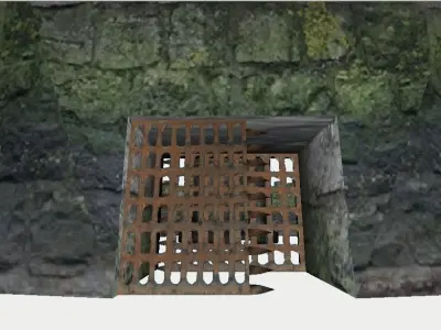Medieval Fortress with Tower and Double Gates 3D model