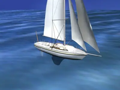 30 Foot Sailboat V01 3D model