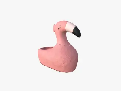 Slippers C01 Pink Flamingo - Costume Character Design Low-poly 3D model