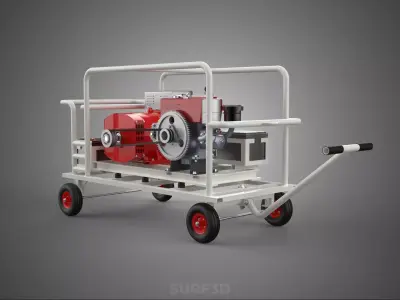 DIESEL AUTOMATIC ELECTRIC MOTOR STARTER DYNAMO FLYWHEEL GENSET 3D model