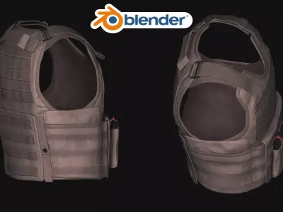 Bulletproof Military Vest Low-poly 3D model purchase