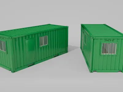 20ft Modified Shipping Container Room - Versatile Modular Space 3D model