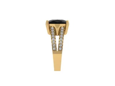 Cushion Solitaire Engagement Ring 3D print model order