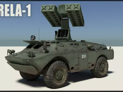 9K31 Strela-1 on a BRDM-2 chassis NATO name SA-9 Gaskin 3D model