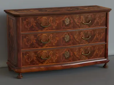 EB Rich inlay cabinet Low-poly 3D model