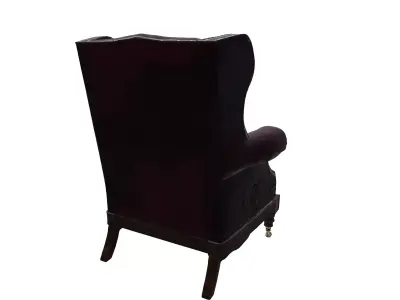 Vintage Tufted Leather Armchair Victorian Style Furniture 3D model