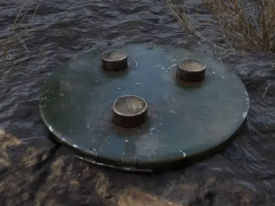 German WW2 Tellermine-29 Anti-Tank Mine 3D model