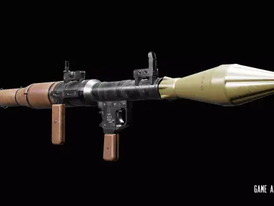 RPG-7 machine gun Low-poly 3D model
