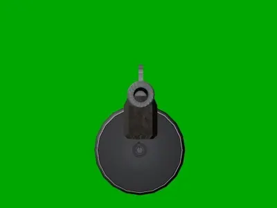 Thompson Machine Gun Low-poly 3D model