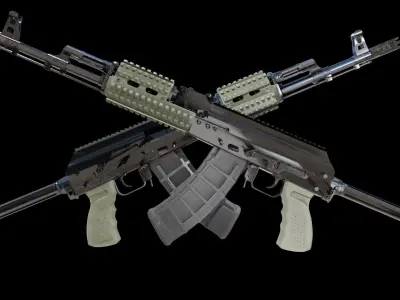 Ak-74 two ak - rifles Low-poly 3D model