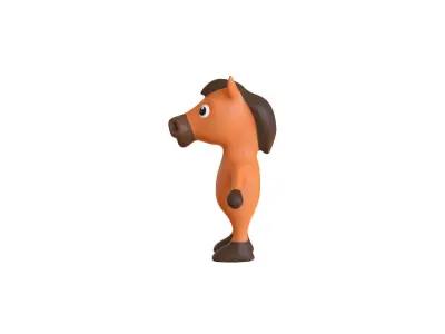 High-Quality 3D Cute Horse for Games Low-poly 3D model