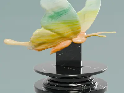 Home Decor Butterfly statue Low-poly 3D model
