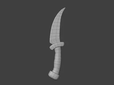 Iron Skinning Knife - Game Ready PBR Prop Tool Weapon Low-poly 3D model