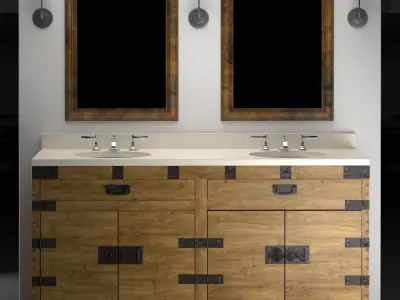 HEIRLOOM SILVER Double washbasin Restoration Hardware 3D model