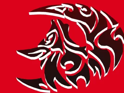 wolf logo 3D model purchase