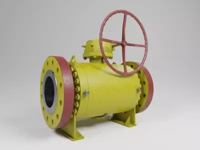 Realistic ball valve 3D model