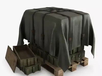 Ammo Military Cargo Case Low-poly 3D model