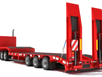 Truck with Platform Trailer 3D model order