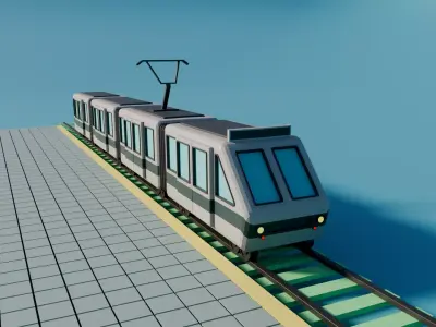 Modern Metro Train   Free low-poly 3D model