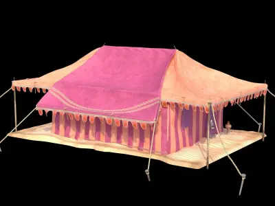 Indian Medieval Tent - 3 texture variations 3D model