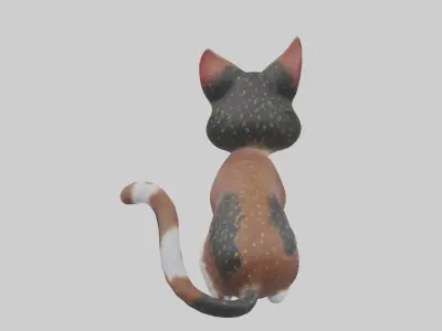 Sitting California Spangled Cat model Low-poly 3D model