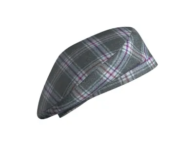 Wool Check Beret 3D model