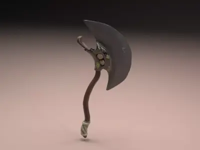iron axe Low-poly 3D model